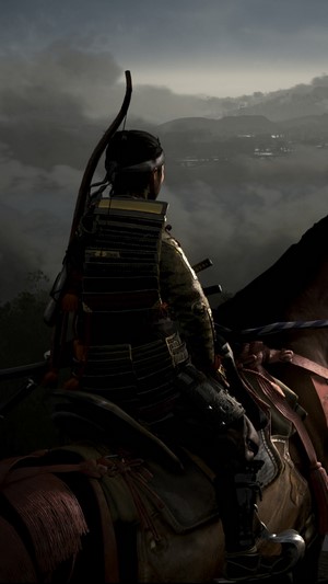 Samurai on horseback in Ghost of Tsushima 4K