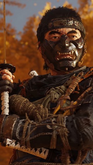 Jin Sakai from Ghost of Tsushima with Katana