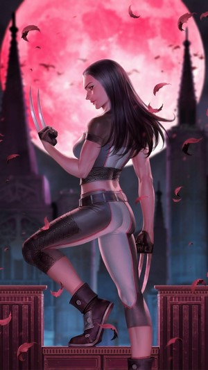 X-23 with Claws and Pink Moon