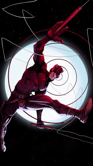 Daredevil in action with nunchucks