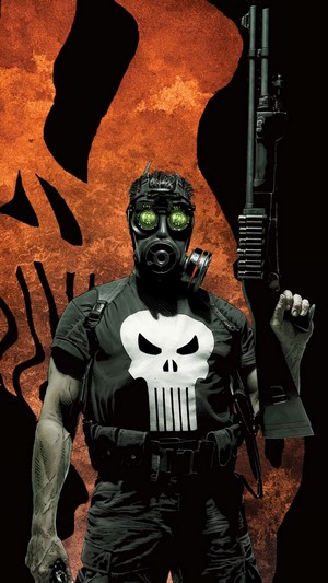 The Punisher with Gas Mask and Shotgun 4K