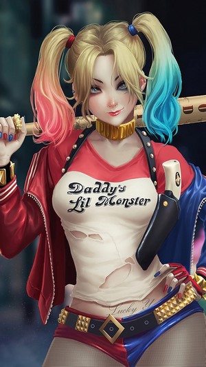 Harley Quinn with baseball bat, 4K