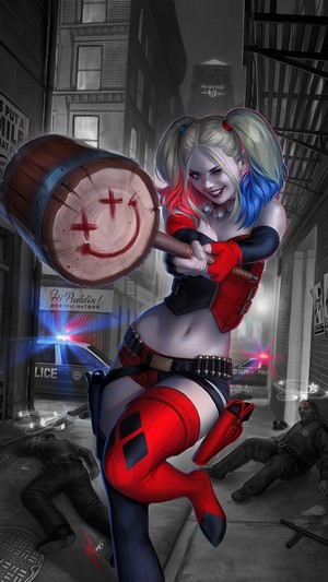 Harley Quinn, Hammer, 4k
