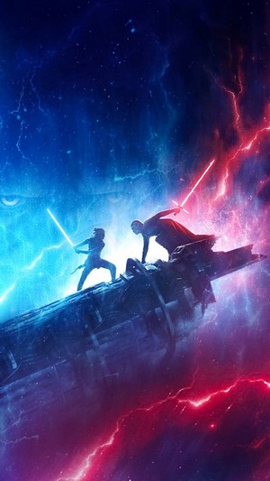 Rey and Kylo Ren from Star Wars: The Rise of Skywalker