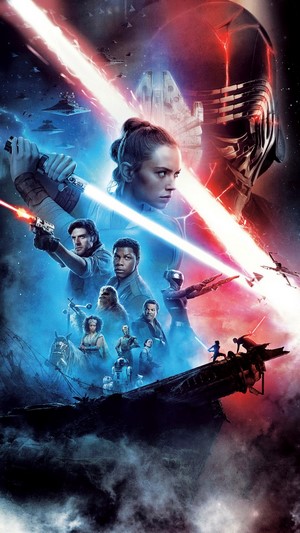 Rey and Kylo Ren from Star Wars The Rise of Skywalker