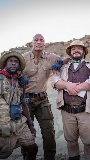 Kevin Hart, Dwayne Johnson, and Jack Black in Jumanji: The Next Level