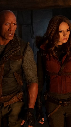 Dwayne Johnson and Karen Gillan from Jumanji The Next Level