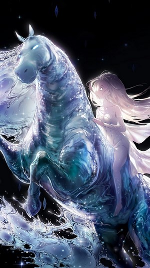 Elsa from Frozen 2 with a Water Horse 4K