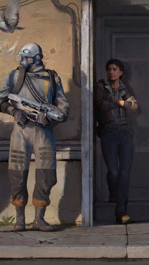 Alyx Vance and Combine Soldier from Half-Life: Alyx 4K