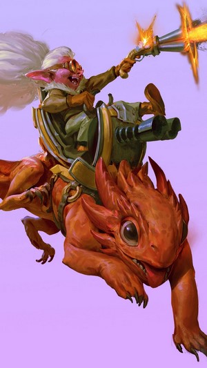 Snapfire from Dota 2 riding a dragon