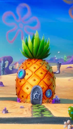 SpongeBob Sponge on the Run, Houses, 4k