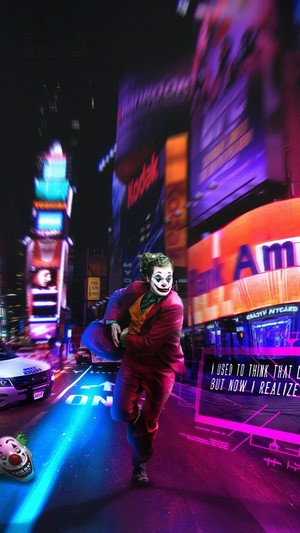 Joker running in Times Square 4K