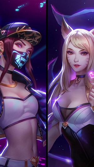 K/DA Akali and Ahri from League of Legends 4K