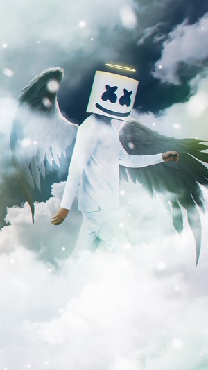 DJ, Marshmello, Angel, 4k
