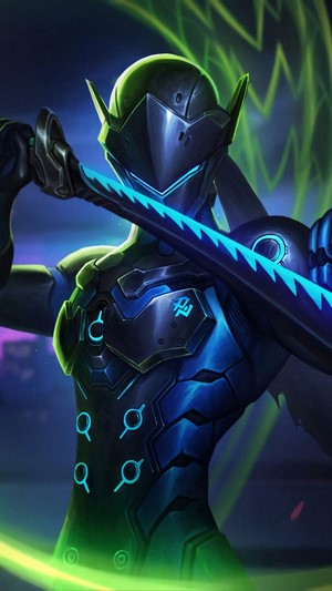 Genji, Katana, Overwatch, Girl, 4k