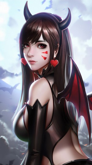 D.Va from Overwatch as a Devil in 4K