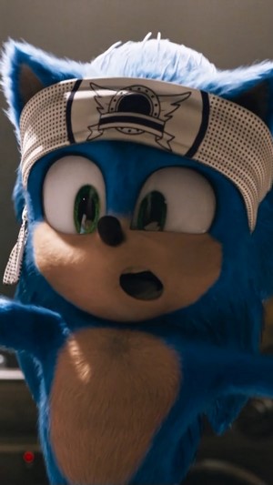 Sonic the Hedgehog wearing a headband