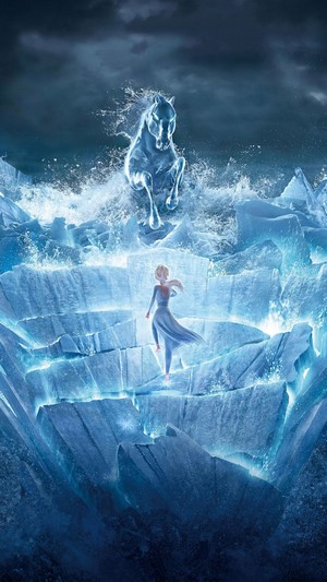 Elsa from Frozen 2 with a water horse