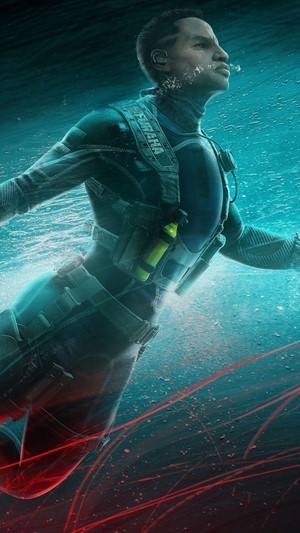 Wamai from Rainbow Six Siege underwater