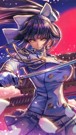 Azur Lane Takao with Katana and Cherry Blossoms 4K