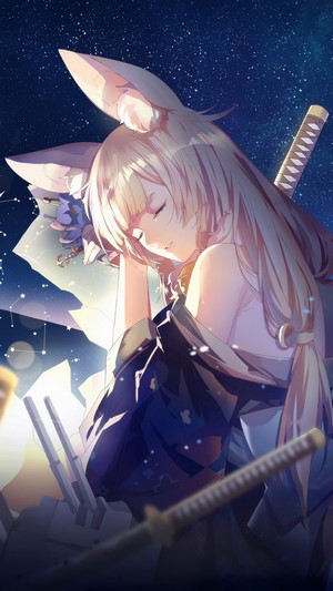Azur Lane, Niizuki, Katana, Anime Girl, 4k