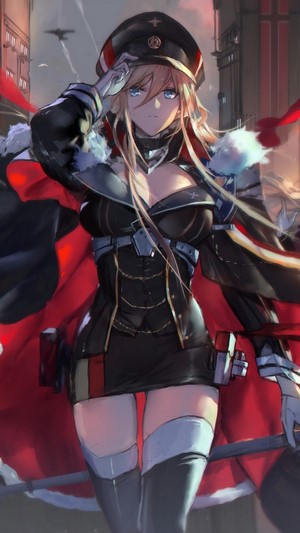 Azur Lane, Bismarck, Anime Girl, 4k