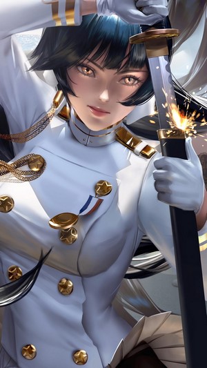 Takao from Azur Lane with Katana 4K