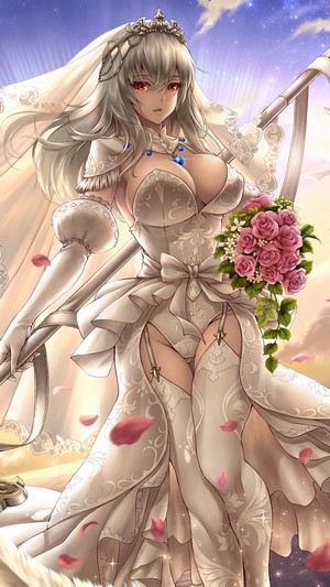 Saint Louis from Azur Lane in a wedding dress