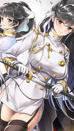 Azur Lane: Takao and Atago in Uniforms with Swords
