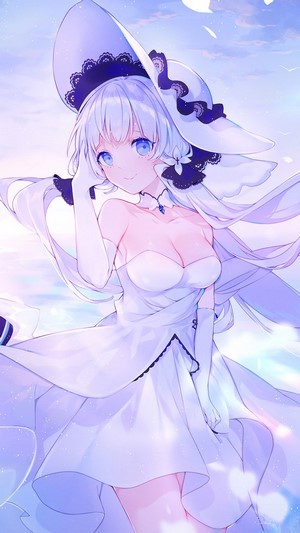 Illustrious from Azur Lane in a white dress