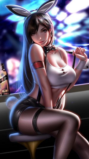 Tifa Lockhart from Final Fantasy 7 Remake in Bunny Outfit