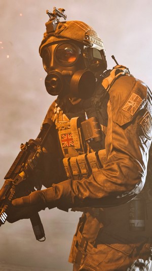 Call of Duty Modern Warfare, Soldier, Gas Mask, 4k
