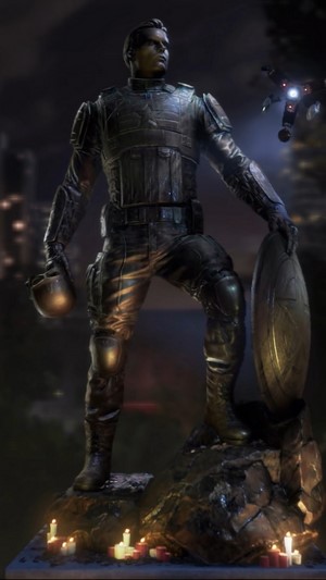 Captain America statue from Marvel's Avengers 4K