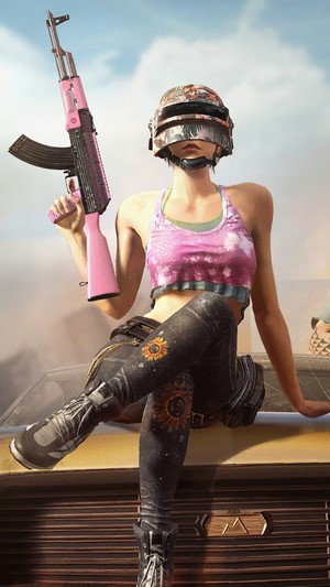 Girl with AK-47 from PUBG Season 5