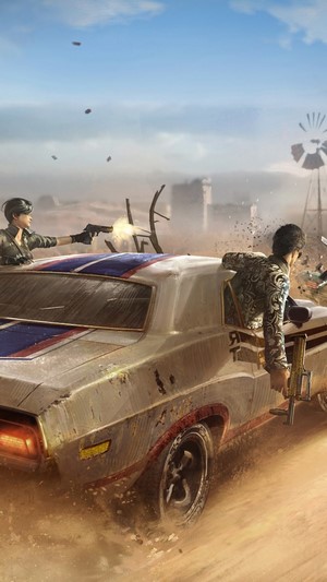 PUBG Season 5 characters in a car chase