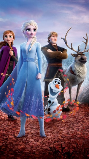 Elsa, Anna, Kristoff, Olaf, and Sven from Frozen 2