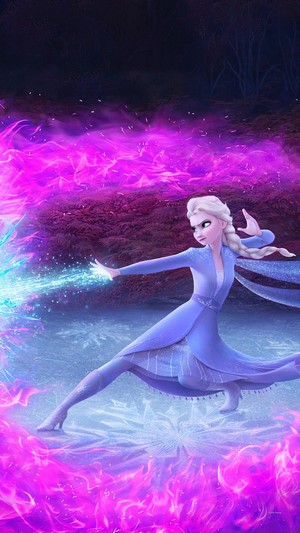 Elsa from Frozen 2 casting a spell