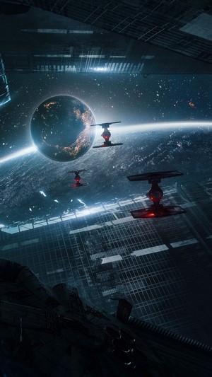 Star Wars, TIE Fighter, Sci-Fi, Fantasy, Space, Planet, 4k