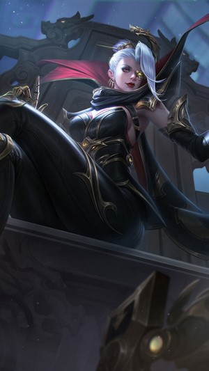 Fantasy Warrior Girl in Black and Gold Outfit
