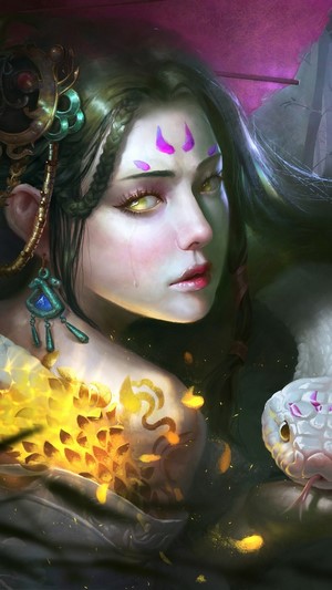 Fantasy Woman with Snake 4K
