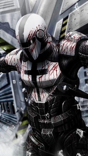 Bloody Sci-Fi Soldier in Armor 4K