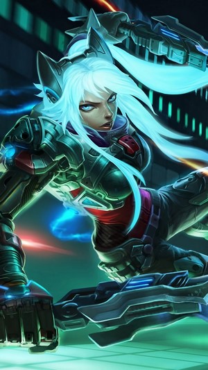 Sci-Fi Warrior Girl with Glowing Weapons 4K