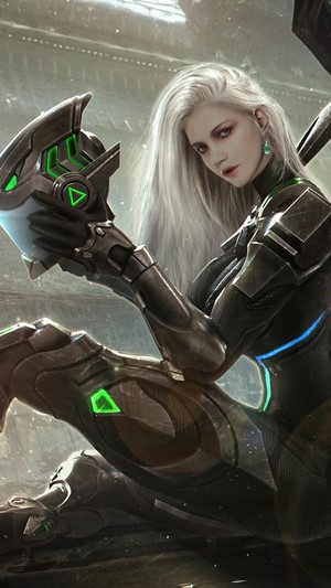 Sci-Fi Girl Warrior in Armor 4K