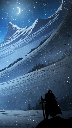 Digital Art, Fantasy, Snowing, Scenery, Landscape, 4k