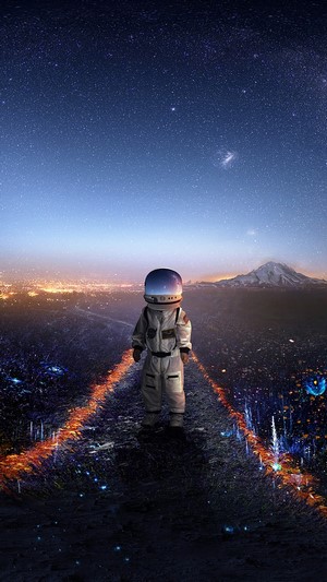 Astronaut, Scenery, Digital Art, 4k