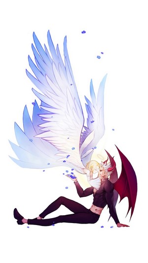 Ban and Elaine from Nanatsu no Taizai with wings