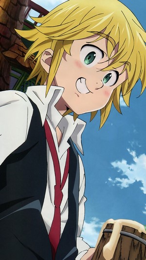 Meliodas from Nanatsu no Taizai holding a mug