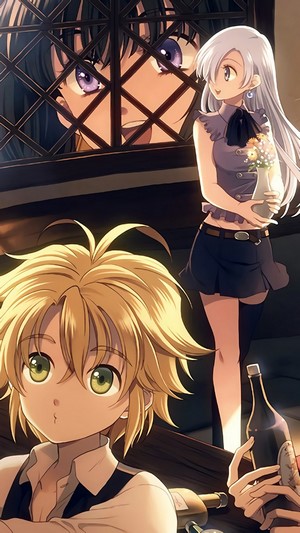 Meliodas and Elizabeth from The Seven Deadly Sins at Boar Hat Bar 4K