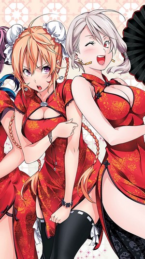Food Wars! Girls in Red Chinese Dresses
