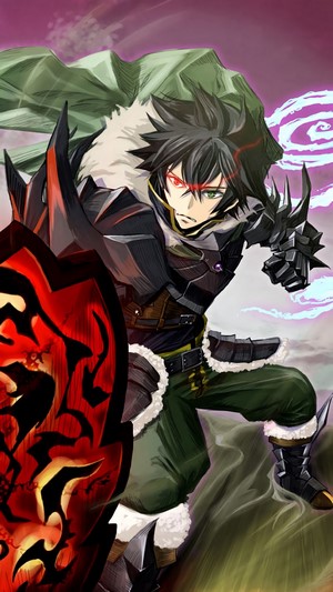 Naofumi from The Rising of the Shield Hero with Curse Shield